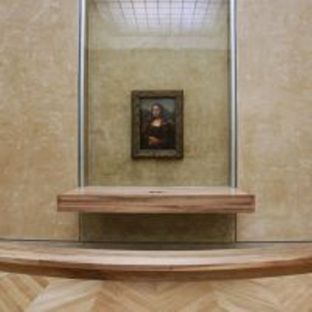La Joconde telle qu'elle est présentée au Louvre