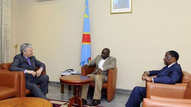 Didier Reynders et Joseph Kabila à Kinshasa en avril 2012