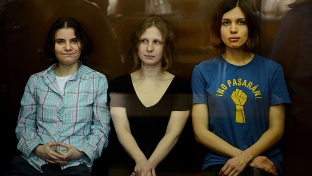 Les "Pussy Riot" lors de l'annonce de leur condamnation