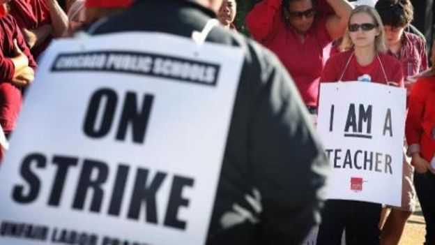 Les enseignants des écoles publiques de Chicago sont en grève depuis le 10 septembre.