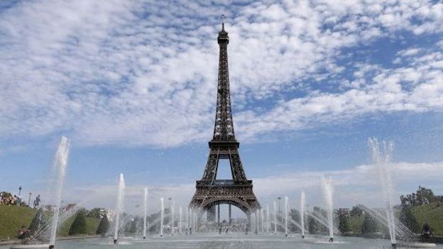La Tour Eiffel et les fontaines du Trocadero