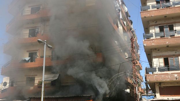 Le conflit syrien s'étend au Liban. Ici, un immeuble dans la banlieue de Tripoli