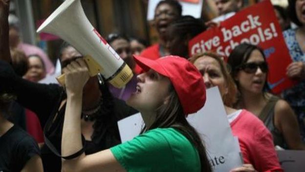 Manifestation des enseignants à Chicago en juin 2011.