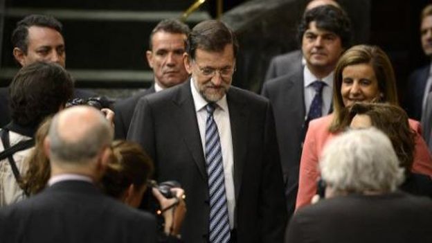Mariano Rajoy arrive au Parlement le mercredi 13 juin