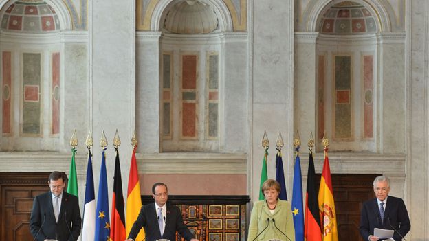 Les 4 dirigeants européens réunis à Rome