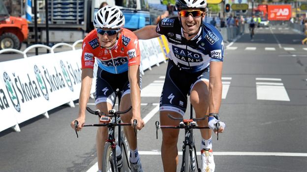 Fabian Cancellara et Frank Schleck