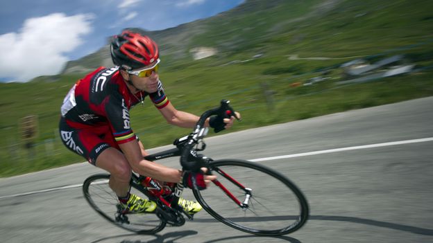 Evans au départ de l'USA Pro Challenge