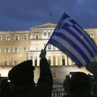 Manifestation devant le parlement grec