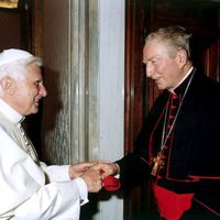 Le cardinal Carlo Maria Martini en compagnie du Pape Benoit XVI