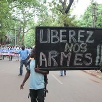 Une manifestation dans les rues de Bamako 