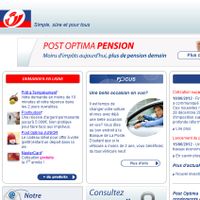 Copie d'écran du site de la Banque de la Poste