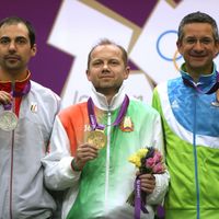 Cox sur le podium du tir